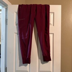 Wine scrub pants